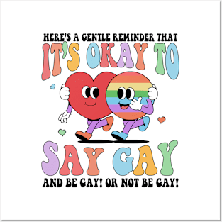 It’s Ok To Say Gay, LGBTQ, Gay Rights, Equality, Pride Month Posters and Art